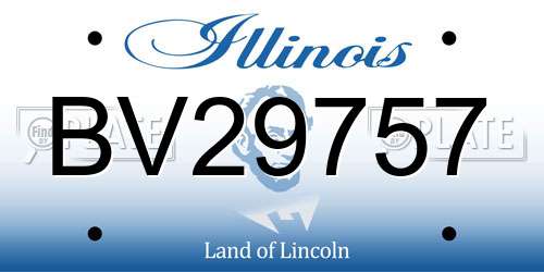 BV29757 Illinois License Plate