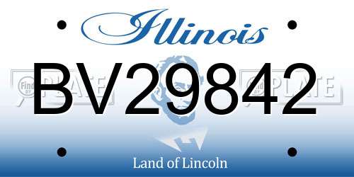 BV29842 Illinois License Plate
