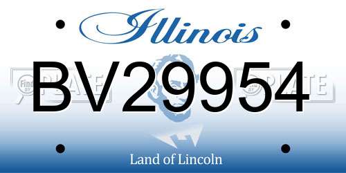 BV29954 Illinois License Plate