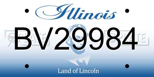 BV29984 Illinois License Plate