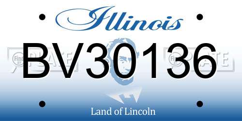 BV30136 Illinois License Plate