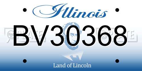 BV30368 Illinois License Plate