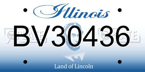 BV30436 Illinois License Plate