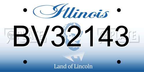 BV32143 Illinois License Plate