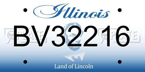BV32216 Illinois License Plate