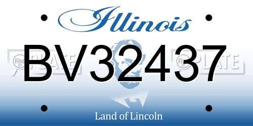 BV32437 Illinois License Plate