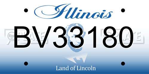 BV33180 Illinois License Plate