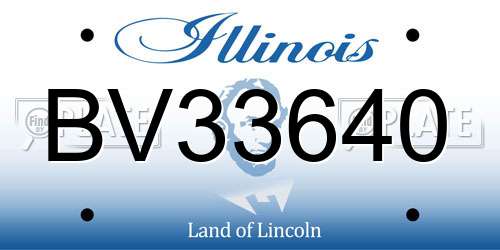 BV33640 Illinois License Plate