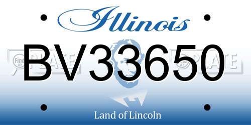 BV33650 Illinois License Plate