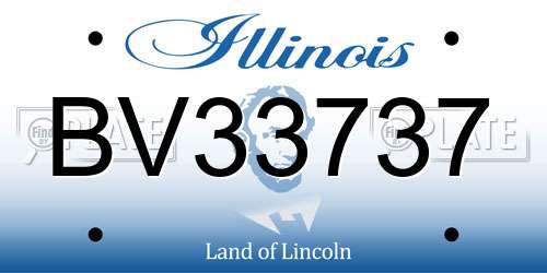BV33737 Illinois License Plate