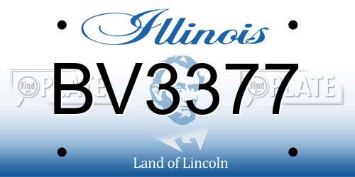 BV3377 Illinois License Plate