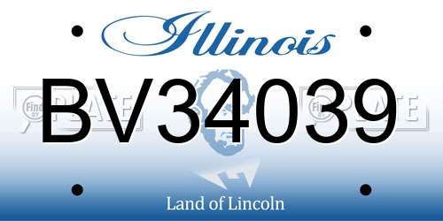 BV34039 Illinois License Plate