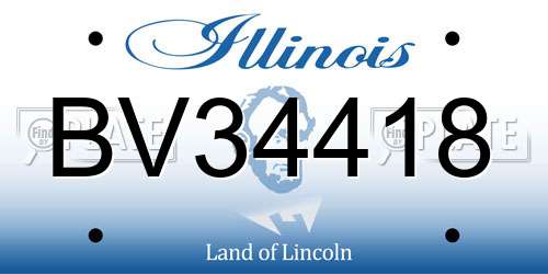 BV34418 Illinois License Plate