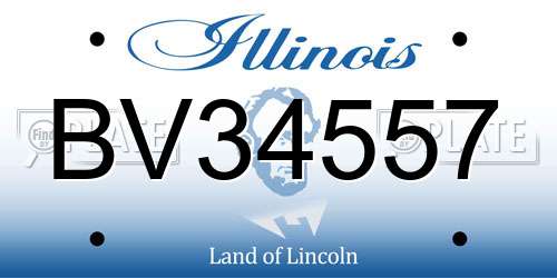 BV34557 Illinois License Plate