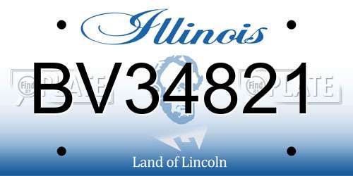 BV34821 Illinois License Plate