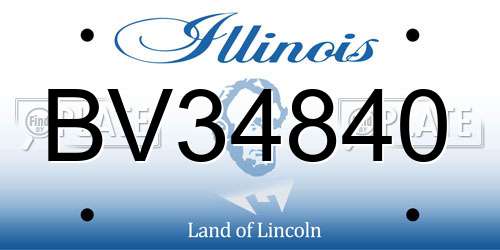 BV34840 Illinois License Plate