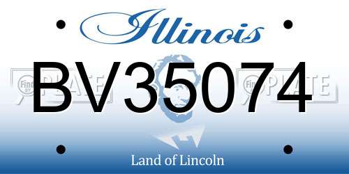 BV35074 Illinois License Plate