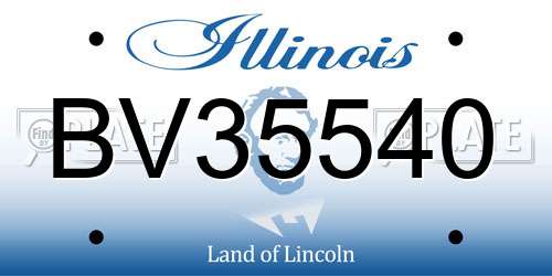 BV35540 Illinois License Plate