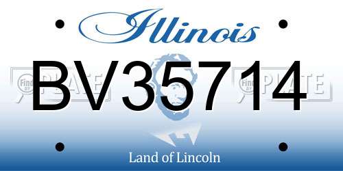 BV35714 Illinois License Plate