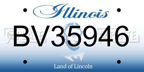 BV35946 Illinois License Plate