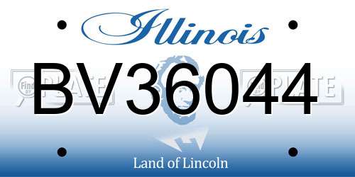 BV36044 Illinois License Plate