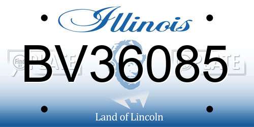 BV36085 Illinois License Plate