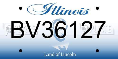 BV36127 Illinois License Plate