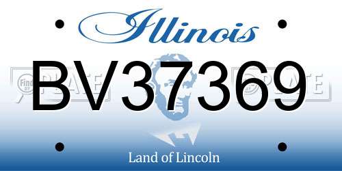 BV37369 Illinois License Plate