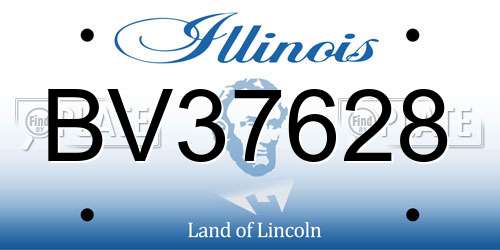 BV37628 Illinois License Plate
