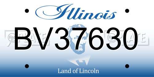 BV37630 Illinois License Plate