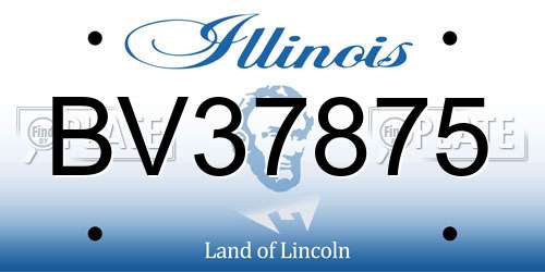 BV37875 Illinois License Plate
