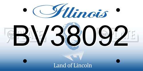 BV38092 Illinois License Plate