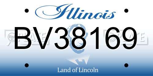 BV38169 Illinois License Plate
