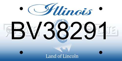 BV38291 Illinois License Plate