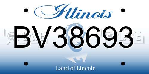 BV38693 Illinois License Plate