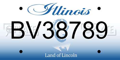 BV38789 Illinois License Plate