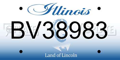 BV38983 Illinois License Plate