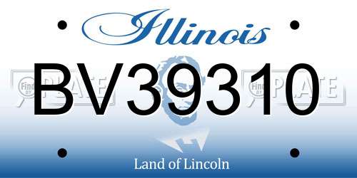 BV39310 Illinois License Plate