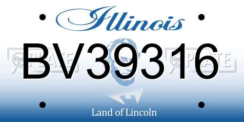 BV39316 Illinois License Plate