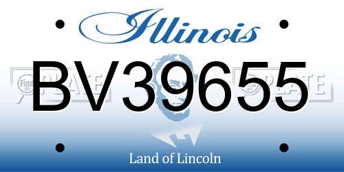 BV39655 Illinois License Plate