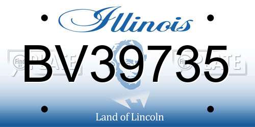 BV39735 Illinois License Plate