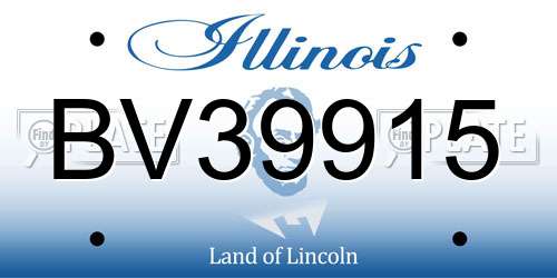 BV39915 Illinois License Plate