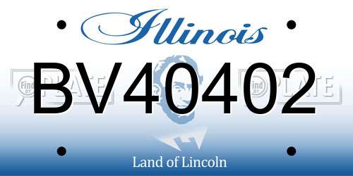 BV40402 Illinois License Plate
