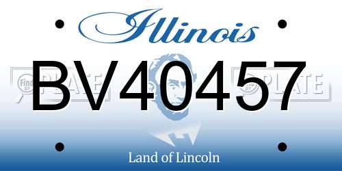 BV40457 Illinois License Plate