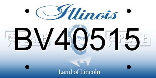 BV40515 Illinois License Plate