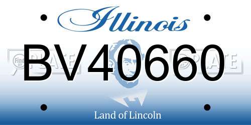 BV40660 Illinois License Plate