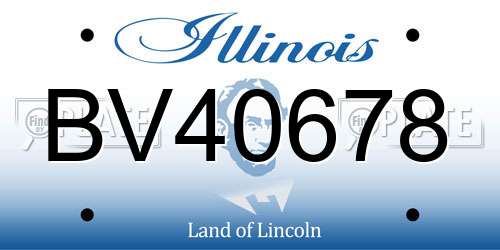 BV40678 Illinois License Plate