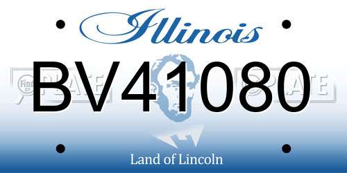 BV41080 Illinois License Plate