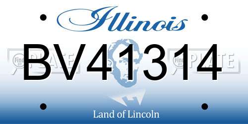 BV41314 Illinois License Plate