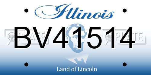 BV41514 Illinois License Plate